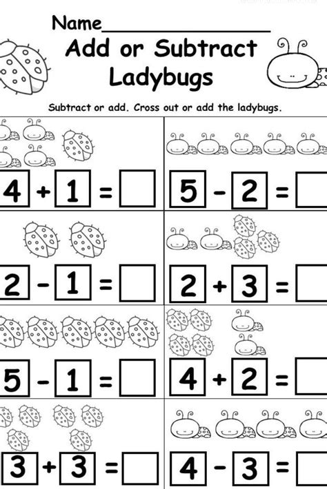 addition subtraction worksheet for kindergarten